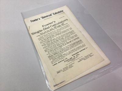 Lot 6 - FOWLER'S TEXTILE CACULATOR