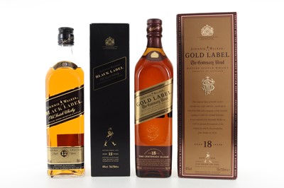 Lot 68 - JOHNNIE WALKER 18 YEAR OLD GOLD LABEL AND 12 YEAR OLD BLACK LABEL