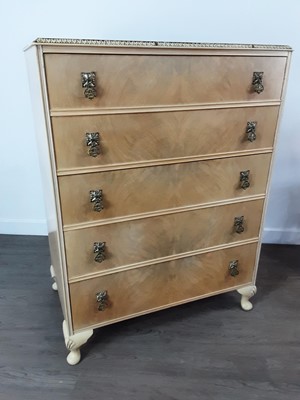 Lot 283 - LIMED WALNUT CHEST OF DRAWERS