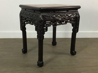 Lot 1329 - CHINESE HARDWOOD SIDE TABLE