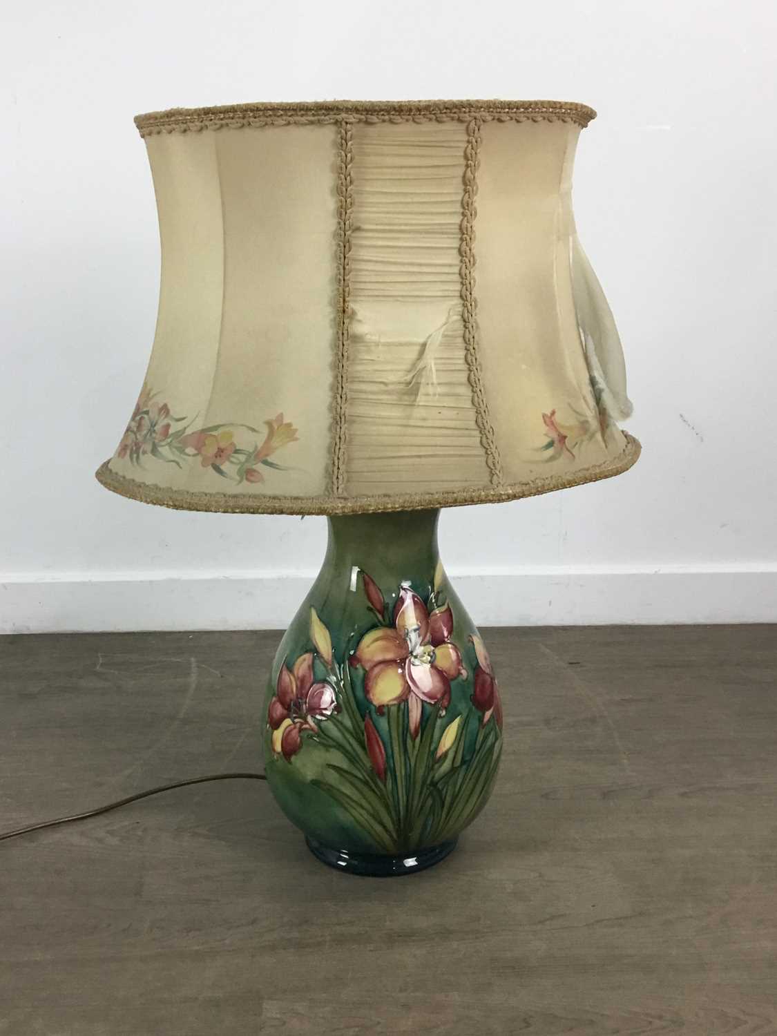 Lot 560 - WALTER MOORCROFT,  'AFRICAN LILLY' PATTERN TABLE LAMP