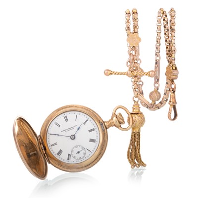 Lot 818 - LADY'S FOB WATCH AND CHAIN