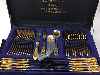 Lot 122 - SOLINGEN GOLD PLATED CANTEEN OF CUTLERY