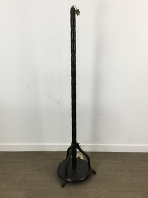 Lot 201 - TWO HARDWOOD STANDARD LAMPS