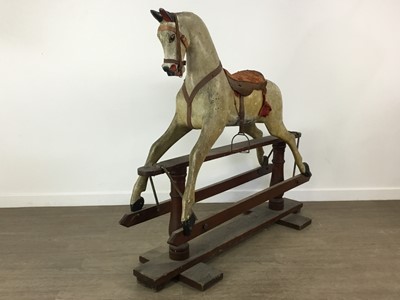 Lot 202 - VICTORIAN PAINTED PINE ROCKING HORSE