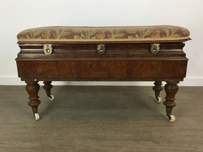 Lot 206 - VICTORIAN WALNUT DUET PIANO STOOL