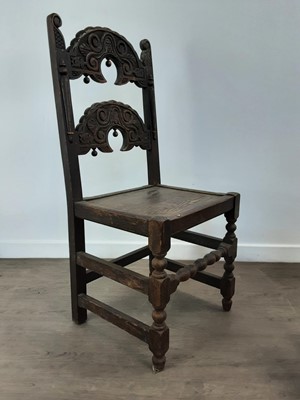 Lot 694 - SET OF THREE VICTORIAN OAK HALL CHAIRS