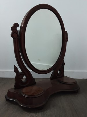 Lot 214 - VICTORIAN MAHOGANY DRESSING MIRROR