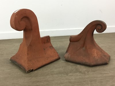 Lot 222 - COLLECTION OF TERRACOTTA ROOF END TILES