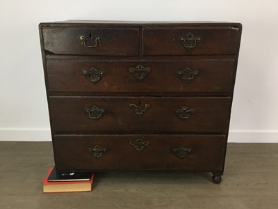 Lot 688 - GEORGE III OAK CHEST OF DRAWERS