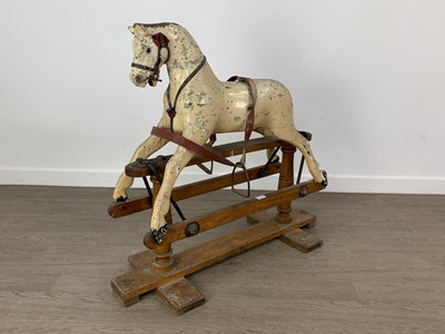 Lot 233 - VICTORIAN PAINTED PINE ROCKING HORSE