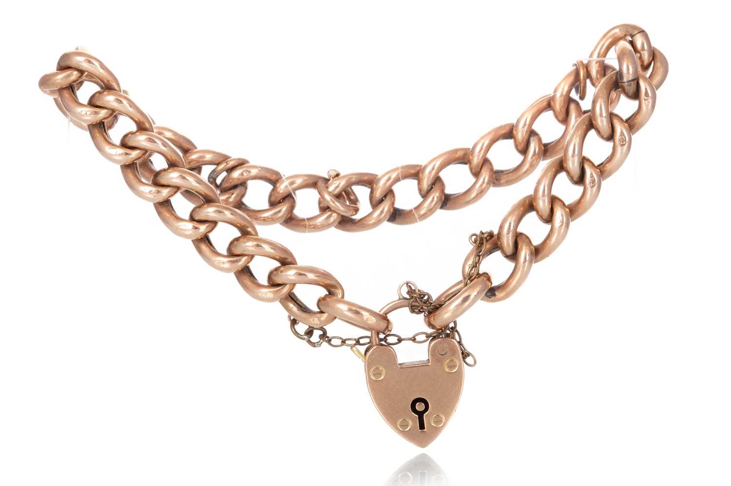 Lot 454 - TWO CURB LINK BRACELETS