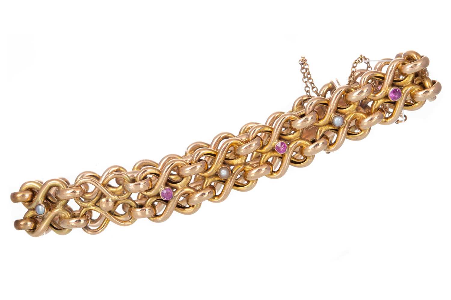 Lot 458 - EDWARDIAN GEM SET BRACELET