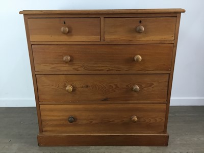 Lot 103 - VICTORIAN PINE CHEST OF DRAWERS