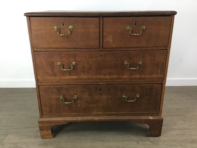 Lot 105 - GEORGIAN OAK CHEST OF DRAWERS