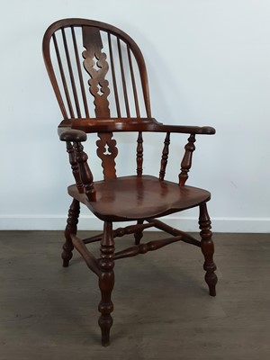 Lot 107 - ASH WINDSOR ARMCHAIR