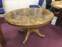 Lot 1016 - WALNUT MARQUETRY INLAID BREAKFAST TABLE the...