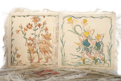 Lot 576 - WALTER CRANE (BRITISH, 1845 - 1915) FOR JOHN WILSON & SONS, SET OF SIX DESSERT DOILIES