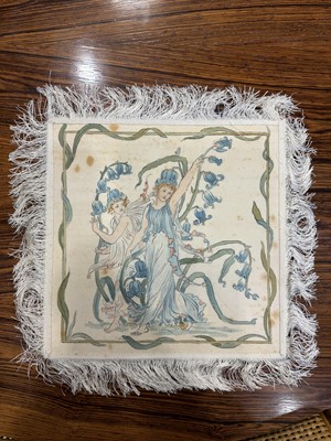 Lot 576 - WALTER CRANE (BRITISH, 1845 - 1915) FOR JOHN WILSON & SONS, SET OF SIX DESSERT DOILIES