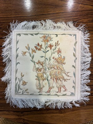 Lot 576 - WALTER CRANE (BRITISH, 1845 - 1915) FOR JOHN WILSON & SONS, SET OF SIX DESSERT DOILIES