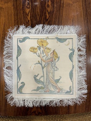 Lot 576 - WALTER CRANE (BRITISH, 1845 - 1915) FOR JOHN WILSON & SONS, SET OF SIX DESSERT DOILIES