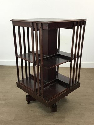 Lot 201 - MAHOGANY REVOLVING BOOKCASE