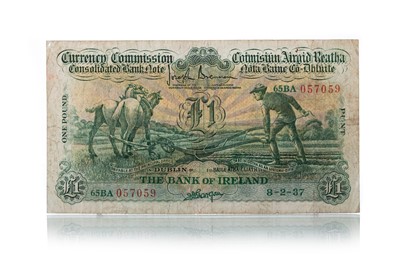 Lot 21 - BANK OF IRELAND 'PLOUGHMAN'S' ONE POUND NOTE
