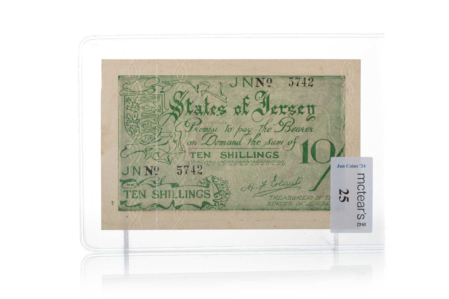 Lot 25 - WWII STATES OF JERSEY TEN SHILLING BANKNOTE