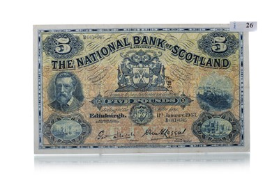 Lot 26 - NATIONAL BANK OF SCOTLAND FIVE POUND NOTE