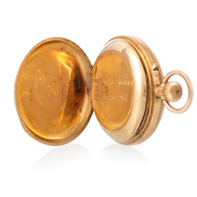 Lot 821 - EIGHTEEN CARAT GOLD FULL HUNTER FOB WATCH
