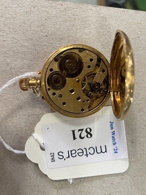 Lot 821 - EIGHTEEN CARAT GOLD FULL HUNTER FOB WATCH