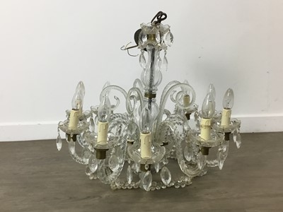 Lot 1377 - CUT GLASS CHANDELIER