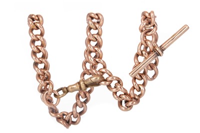 Lot 556 - NINE CARAT GOLD WATCH CHAIN