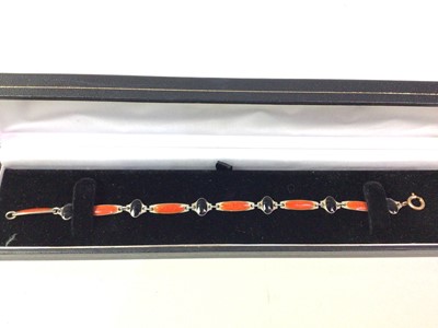 Lot 249 - NORWEGIAN SILVER AND ENAMEL BRACELET