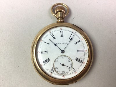 Lot 252 - TWO GOLD PLATED POCKET WATCHES