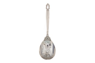 Lot 1051a - GEORG JENSEN, 'ACORN' PATTERN SILVER SERVING SPOON