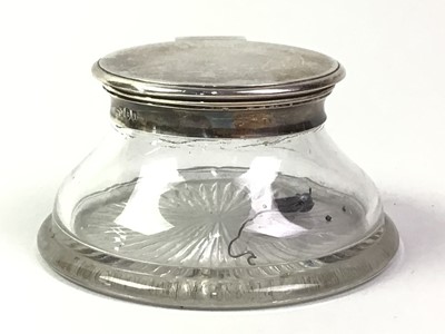 Lot 341 - SILVER MOUNTED INKWELL