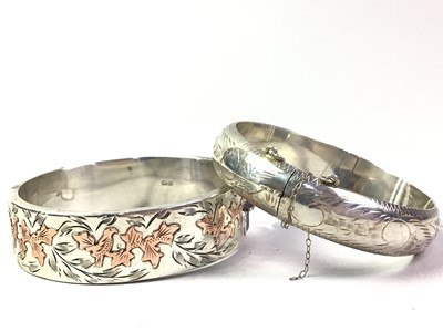 Lot 346 - TWO SILVER BANGLES