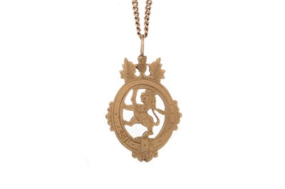 Lot 574 - NINE CARAT GOLD MEDALLION