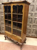 Lot 1054 - MAHOGANY DWARF DISPLAY CABINET of Queen Anne...