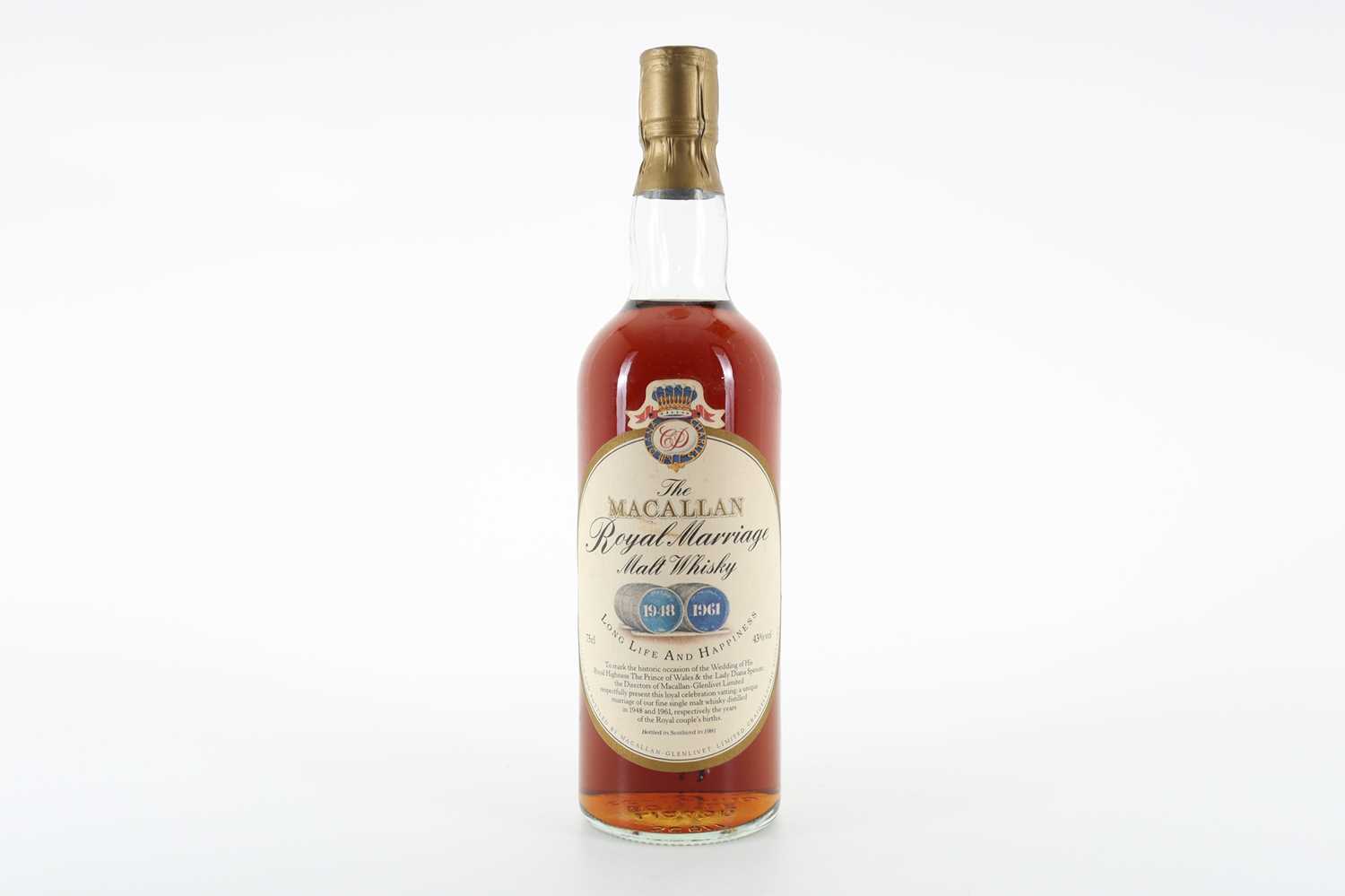 Lot 140 - MACALLAN 1948 & 1961 ROYAL MARRIAGE 75CL