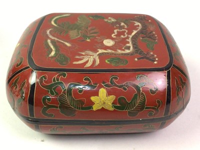 Lot 406 - CHINESE LACQUERED BOX