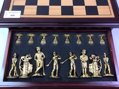 Lot 408 - GOLF THEMED CHESS SET
