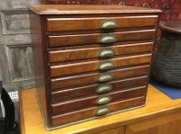 Lot 1057 - EARLY 20TH CENTURY TABLE TOP PLAN CHEST with...