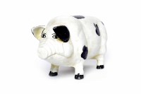 Lot 1059 - CAST IRON PIGGY BANK painted as a black and...