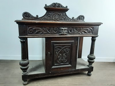 Lot 356 - VICTORIAN CARVED OAK SIDEBOARD