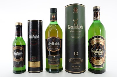 Lot 326 - GLENFIDDICH 12 YEAR OLD 1L, 8 YEAR OLD PURE MALT 1L AND 12 YEAR OLD SPECIAL RESERVE 35CL