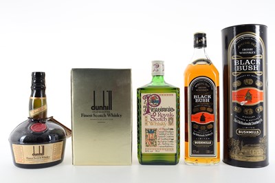 Lot 138 - DUNHILL OLD MASTER, PINWINNIE ROYALE 12 YEAR OLD 75CL AND BUSHMILLS BLACK BUSH 1L