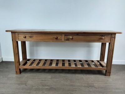 Lot 472 - LARGE PINE RECTANGULAR SIDE TABLE