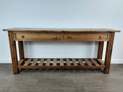 Lot 467 - LARGE PINE RECTANGULAR SIDE TABLE